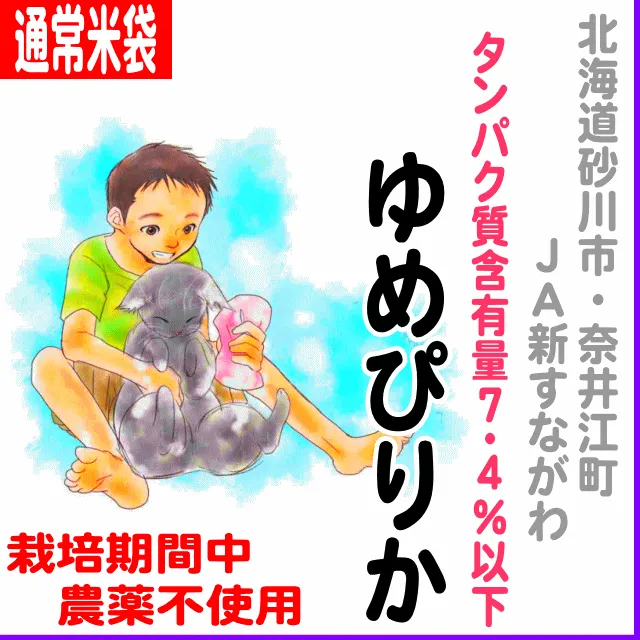 【通常米袋】北海道(ＪＡ新すながわ・奈井江)ゆめぴりか タンパク質含有量７.４％以下-栽培期間中不使用