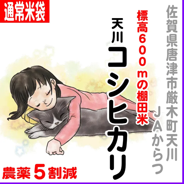 【通常米袋】佐賀県(ＪＡからつ)天川コシヒカリ-農薬５割減